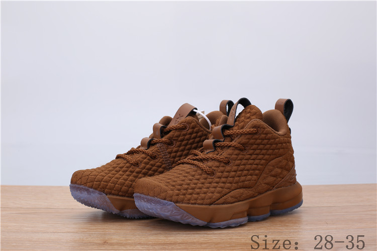 Kids Nike LeBron 15 Brown Shoes